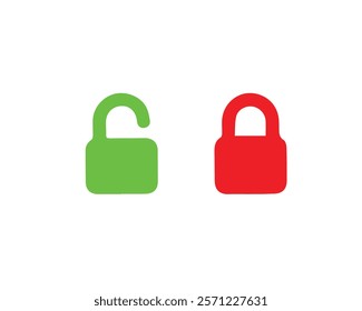 Locked and unlocked padlocks icon. Access, account, authentication,  icon, identification, lock, mobile, open, padlock, password, privacy, protect, safety, security, symbol, system, unlock and vector.