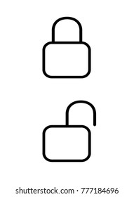 Locked unlocked vector icon lock line