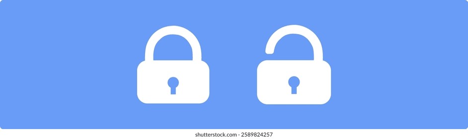 Locked and unlocked vector icon set. Privacy symbol vector stock illustration EPS10