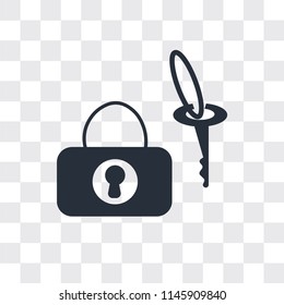 Locked vector icon isolated on transparent background, Locked logo concept
