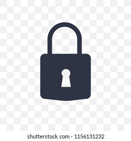 Locked vector icon isolated on transparent background, Locked logo concept