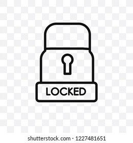 Locked vector linear icon isolated on transparent background, Locked transparency concept can be used for web and mobile