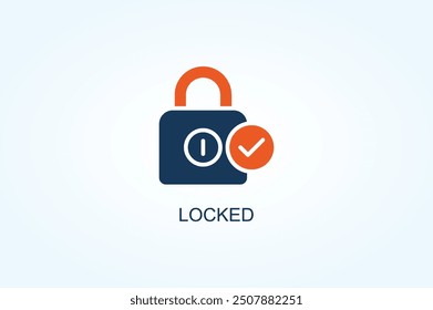 Ilustración de símbolo de signo de Vector o logotipo bloqueado