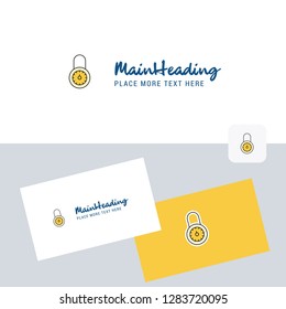 Locked vector logotype with business card template. Elegant corporate identity. - Vector