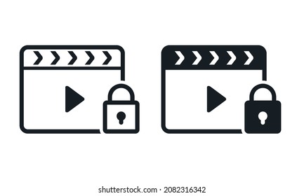 Locked video symbol. Illustration vector