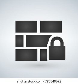 Locked wall icon vector illustartion isolated on white background