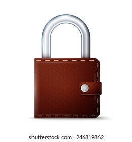 Locked Wallet, Money security concept, excellent vector illustration, EPS 10