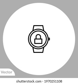 Locked watch icon sign vector,Symbol, logo illustration for web and mobile