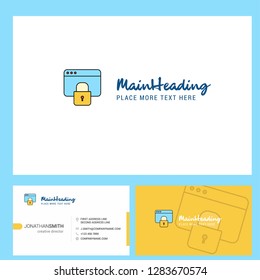Locked website  Logo design with Tagline & Front and Back Busienss Card Template. Vector Creative Design