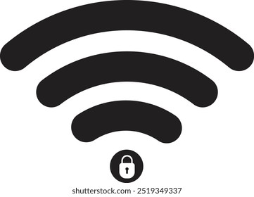 Icono de wifi bloqueado . Icono de señal de Internet inalámbrica bloqueado . Wifi con Vector de icono de candado