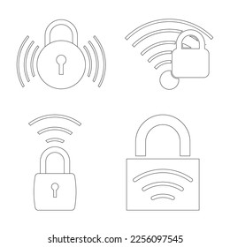 locked wifi signal icon vector illustration symbol design