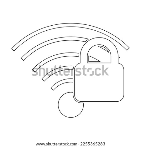 locked wifi signal icon vector illustration symbol design