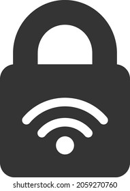 Locked Wi-Fi vector illustration. A flat illustration design of Locked Wi-Fi icon on a white background.