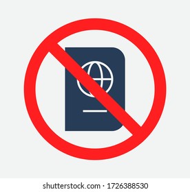 Locked world passport with line vector minimalistic icon. Stop legal tourism vector symbol. Document cover icons set for web design. Coronavirus pandemic flat icons for app design. Quarantine id sign