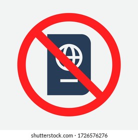 Locked world passport with line vector minimalistic icon. Stop legal tourism vector symbol. Document cover icons set for web design. Coronavirus pandemic flat icons for app design. Quarantine id sign