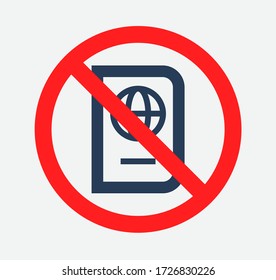 Locked world passport with line vector minimalistic icon. Stop legal tourism vector symbol. Document cover icons set for web design. Coronavirus pandemic flat icons for app design. Quarantine id sign