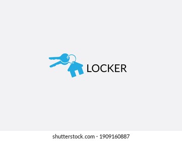 Locker Abstract home security emblem logo design