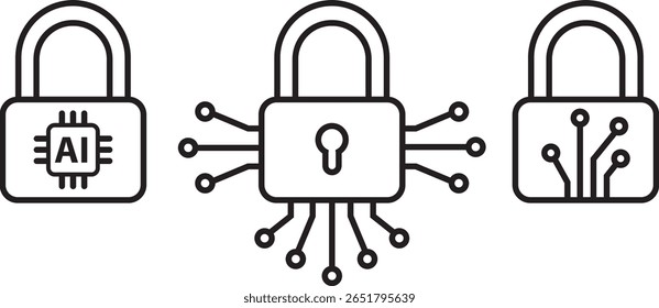 Schließfach künstliche Intelligenz Luft Schaltkreis Board Symbol Vektorbild