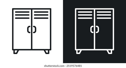 Icono blanco y negro del armario.