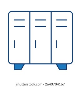 Locker Blue Line Icon. Fitness, Health, Healthy Lifestyle, Wellbeing, Exercise, Health Care, Sport, Workout Editable Stroke Vector Illustration
