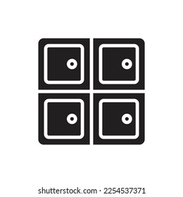 Locker Cabinet Filled Icon Vector Illustration
