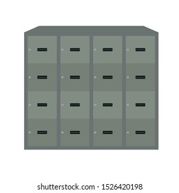 Locker cabinet storage isoleted. Flat design vecter illustration.