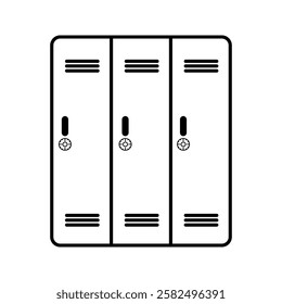 Locker cabinets icon transparent vector illustration, pictogram isolated on white background. color editable