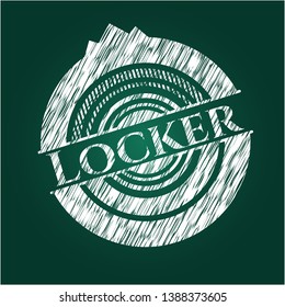 Locker chalkboard emblem on black board. Vector Illustration. Detailed.