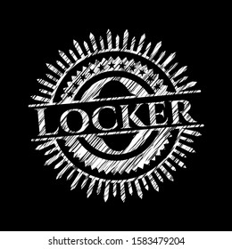 Locker chalkboard emblem. Vector Illustration. Detailed.