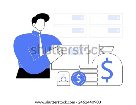 Locker facilities isolated cartoon vector illustrations. Brick and mortar bank customer picking up jewelry and money from safe deposit box, business people, banking service vector cartoon.