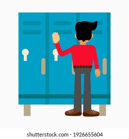 locker flat icon of vector illustration