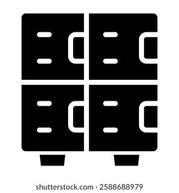 Locker Glyph Icon Design For Personal And Commercial Use