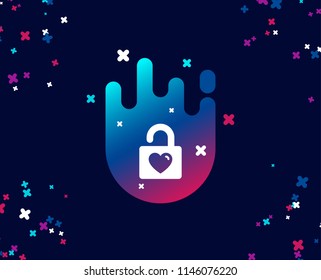 Locker with Heart simple icon. Love symbol. Valentines day or Wedding sign. Cool banner with icon. Abstract shape with gradient. Vector