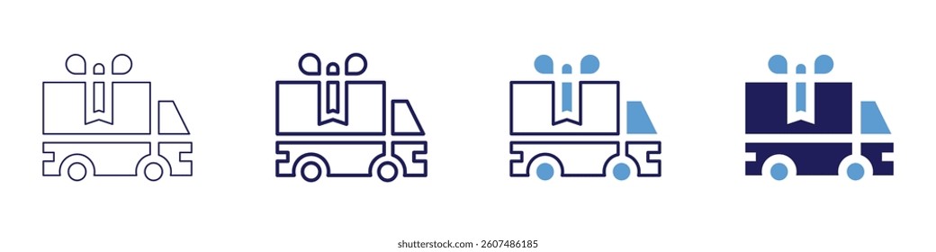 Locker delivery​ icon in 4 different styles. Thin Line, Line, Bold Line, Duotone. Duotone style. Editable stroke.