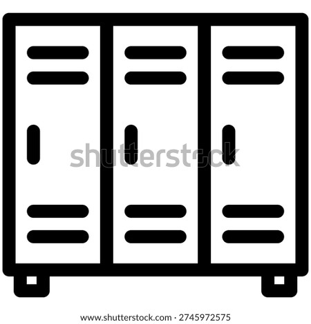 Locker Icon in Black Outline Style