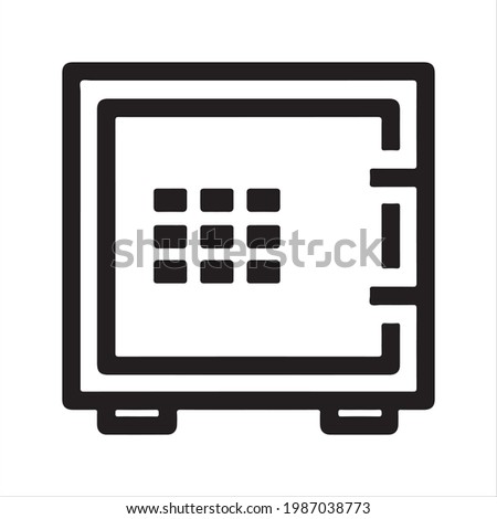 Locker icon, black. Vector and glyph