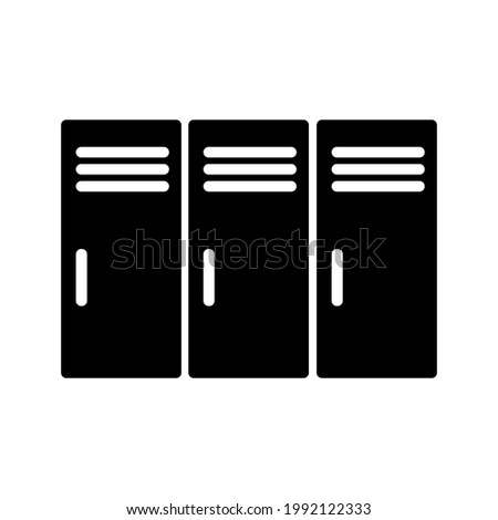 Locker icon. Black icon. Vector illustration. Locker in school.