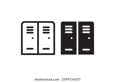 Locker icon in black and white Vector