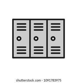 locker icon, change room. simple illustration outline style sport symbol.
