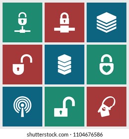 Locker icon. collection of 9 locker filled icons such as heart lock, archive, lock. editable locker icons for web and mobile.