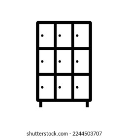 Locker Icon design. Locker room icon. Gym, school lockers, automatic left-luggage office, isolated on white background