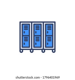 Locker icon isolated on white background, Locker room filled line icon, Locker illustration for logo, ui, web, apps, banner, poster, brochure, infographic, etc.