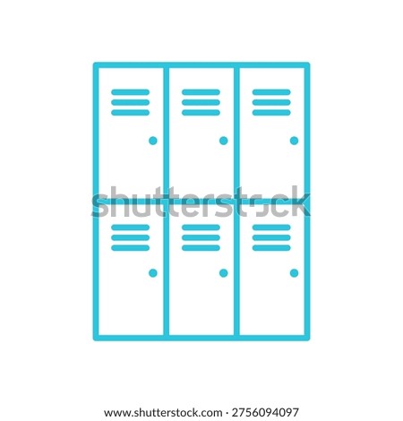 Locker icon. Isolated on white background. Blue icon set.