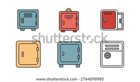 Locker Icon Line art vector creative color pattern
