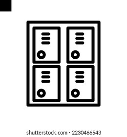 Locker icon line style vector