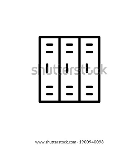 locker icon line style vector for your web design