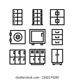 icono de locker o logotipo símbolo de signo aislado ilustración vectorial - Colección de iconos vectoriales de estilo negro de alta calidad
