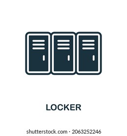 Locker icon. Monochrome sign from gym collection. Creative Locker icon illustration for web design, infographics and more