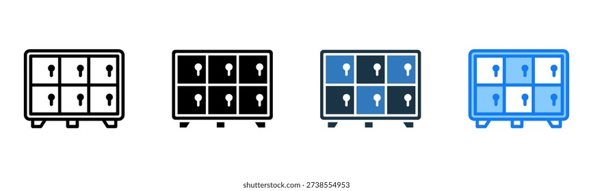 Locker icon multiple style vector Illustration