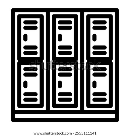 Locker icon in Outline Style. Line Art